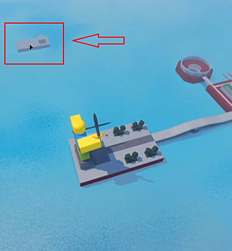 The gems mine outlined in red box in the water near a dock