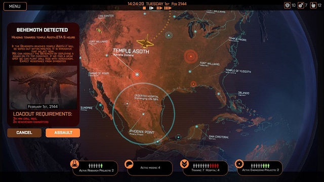 An overview of The Geoscape in strategy game Phoenix Point