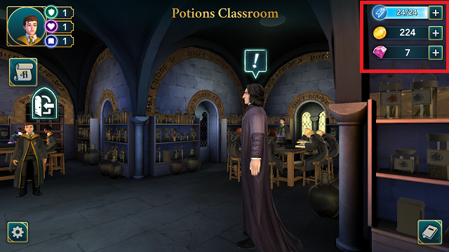 Snape teaches one of his potions classes as students watch on