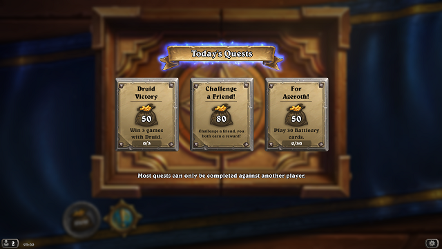 Typical daily quests in Hearthstone