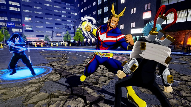 All Might and Eraserhead fight Shigaraki on the street