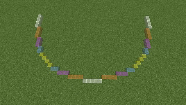An example of building a Minecraft circle from one side to the other. 