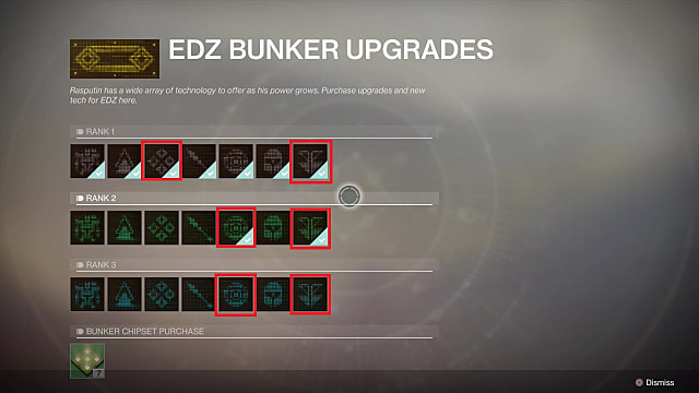 EDZ bunker upgrade ranks.