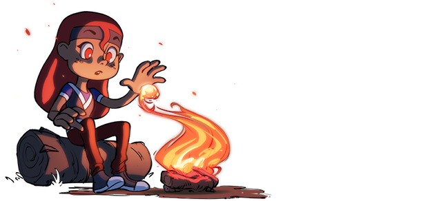 Maritte discovers fire. By @justinoaksford