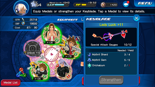 Kingdom Hearts Unchained X Keyblade Materials