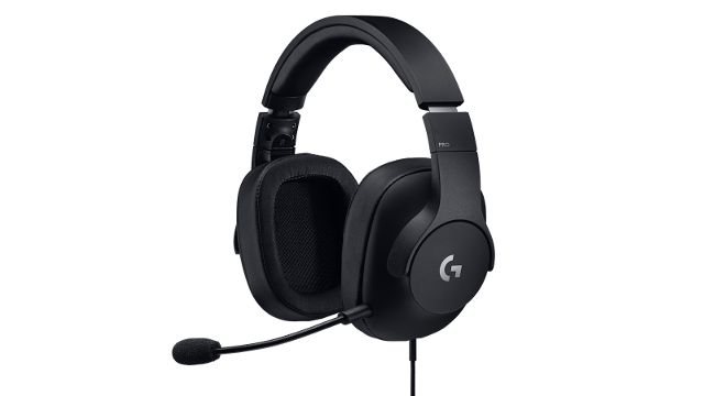 Logitech G PRO Gaming Headset tilted with mic and wire