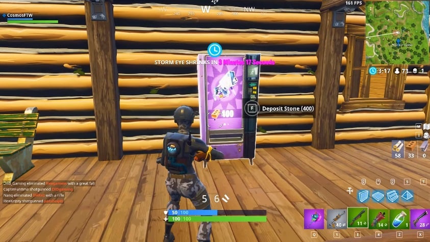a pink vending machine outside Lonely Lodge in Fortnite Battle Royale