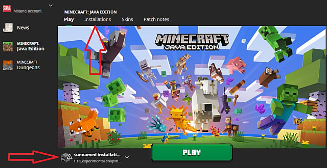 The Minecraft Java Edition launcher.