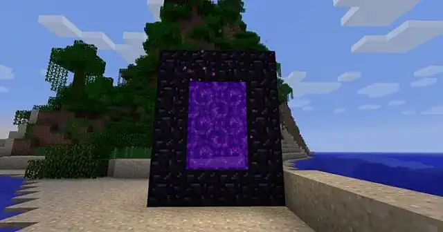 A Nether Portal in Minecraft.