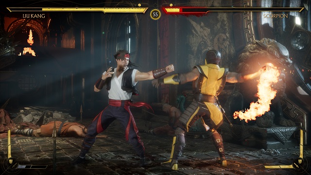 Liu Kang fights Scorpion in Mortal Kombat 11