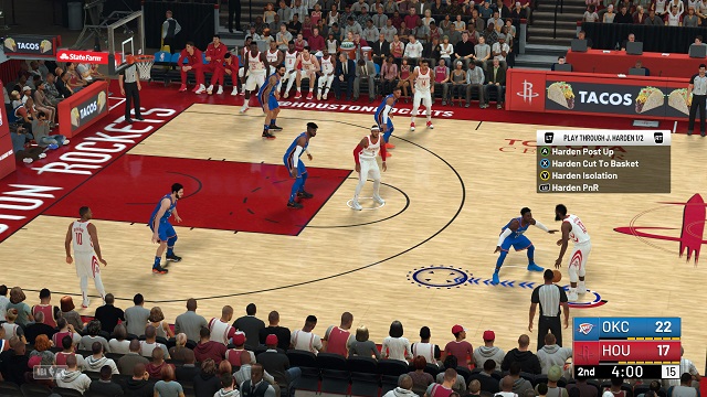 Houston Rockets vs Oklahoma City Thunder from mid court