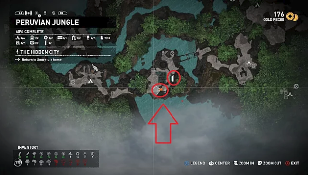 Map with red arrows and circles show the location of the first monolith