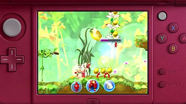Pikmin 3DS gameplay screenshot on 3DS. 