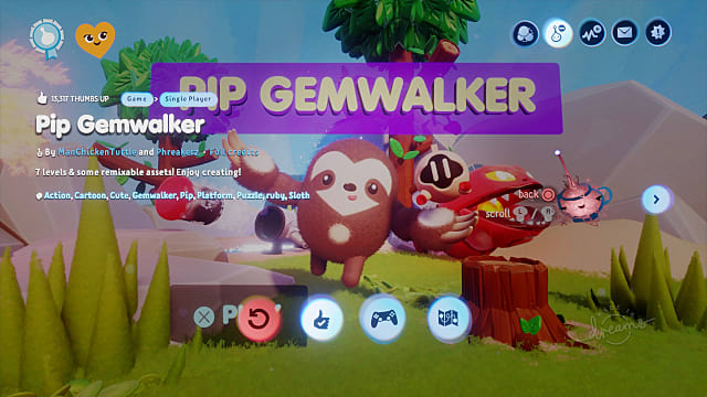 Pip Gemwalker from ManChickenTurtle is a great puzzle and platform creation.