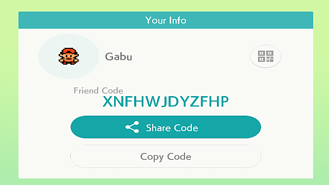 My friends list code in Pokemon Home.