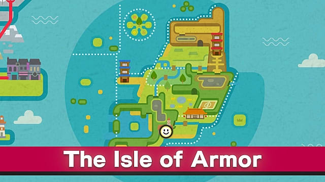 The Isle of Armor map in Pokemon Sword and Shield expansion pass DLC.