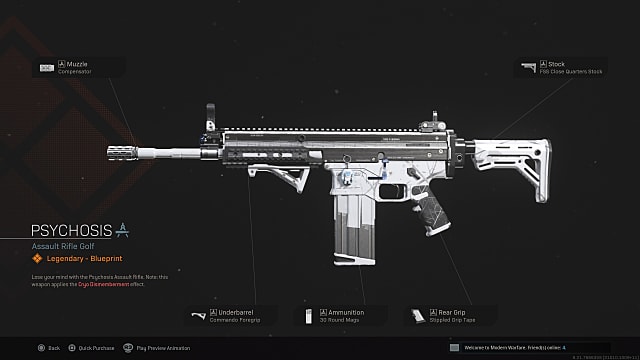 The Psychosis assault rifle is one of the guns that uses Cryo Dismemberment in Warzone.