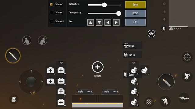 PUBG Mobile in-game Controls Screen