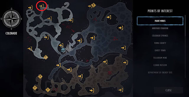 Wasteland 3 map showing the location of the Pup Scout Funtime Camping Guide skill book in Aspen.