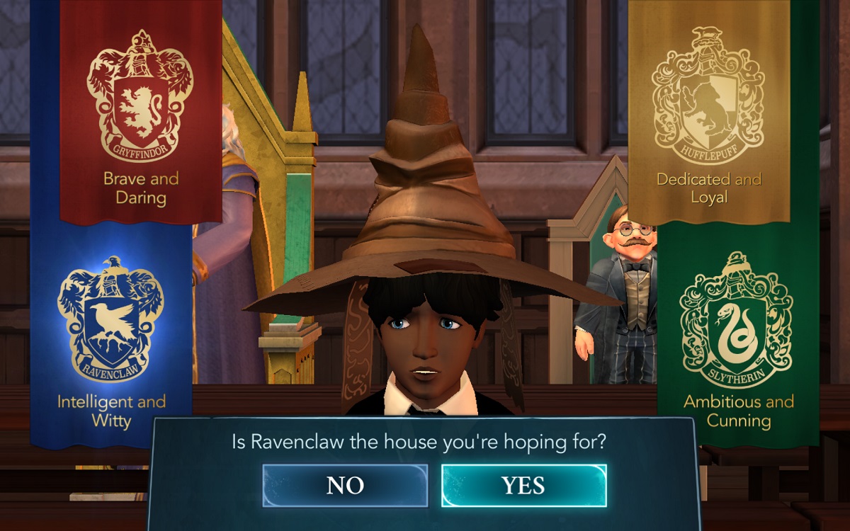 The Sorting Hat helps a wizard choose his house