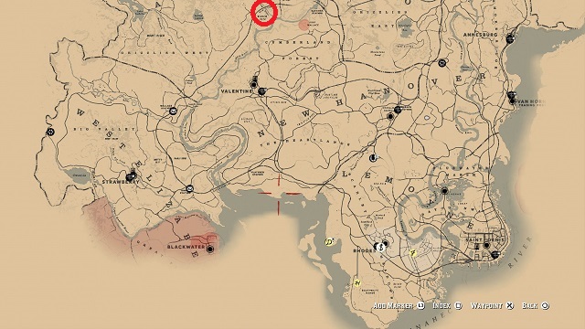 Map of Granite Pass for the fish farming money glitch