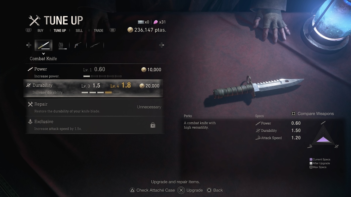 resident evil 4 remake all upgrades