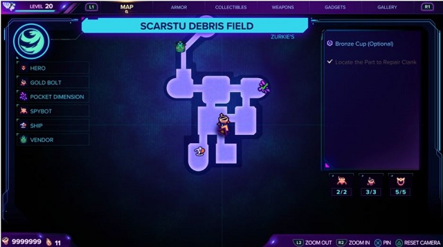 A map for the first gold bolt location in Scarstu Debris Field.