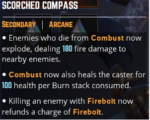 Scorched compass ability card