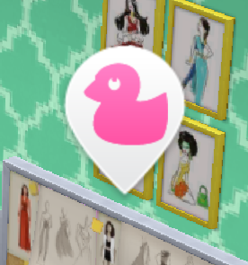a pink ducky indicating an event in sims mobile