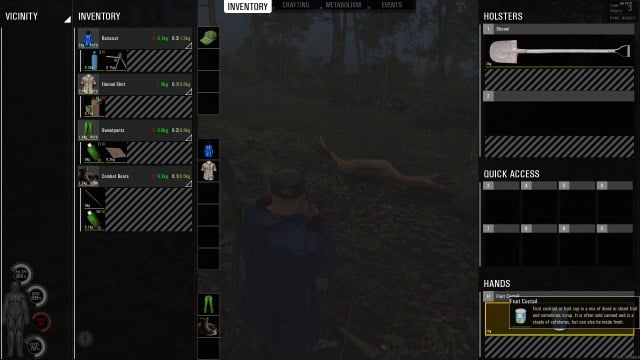 Inventory screen for SCUM survival 