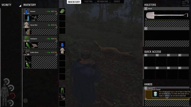 Inventory screen for SCUM survival 