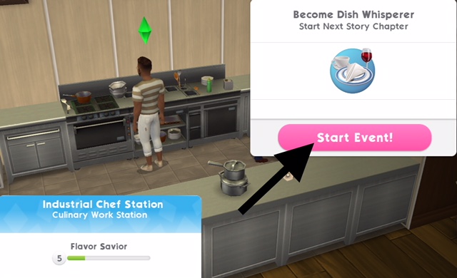 Working a culinary career in the Sims mobile