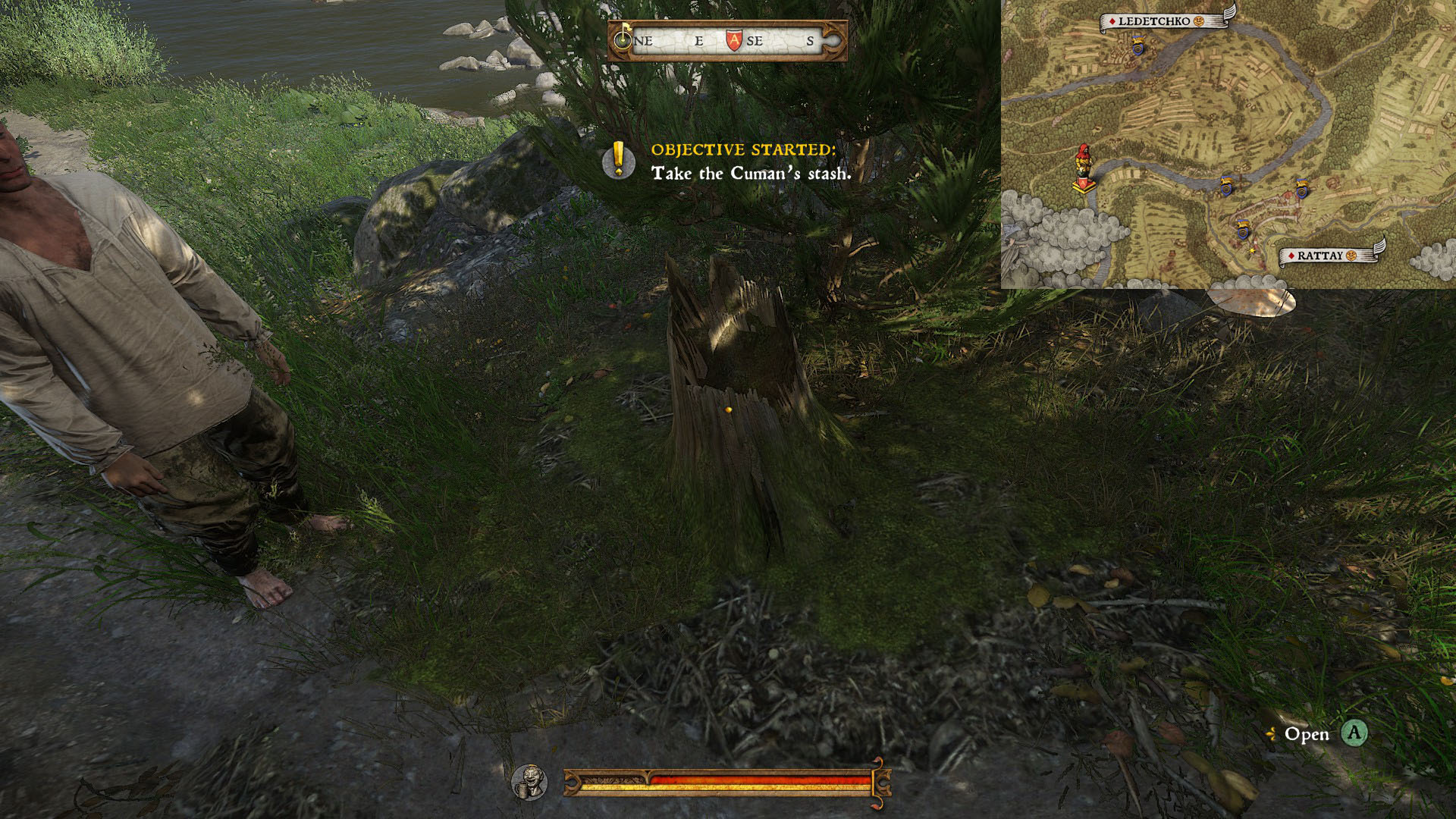 Kingdom Come Deliverance Lost in Translation's quest asks you to find this stash inside a tree stump
