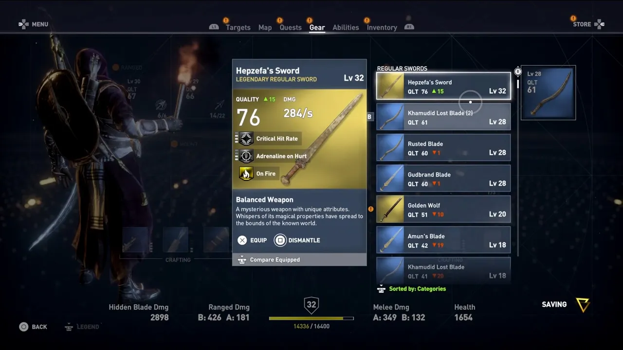 Assassin S Creed Origins Guide All Rare And Legendary Weapons