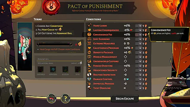 Pact of Punishment bounties screen.