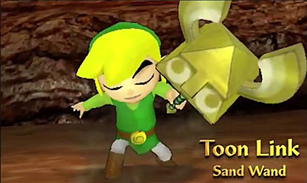 Toon Link with a sand wand. 
