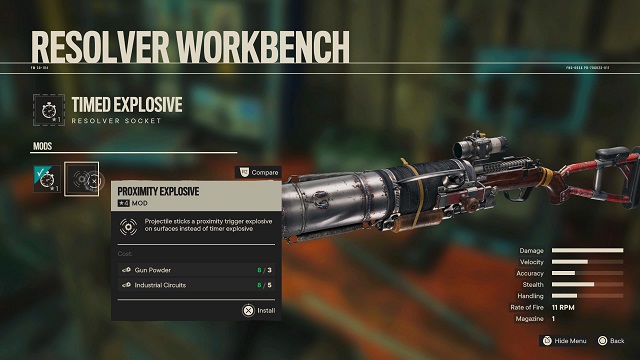 Resolver workbench upgrade, proximity explosive.
