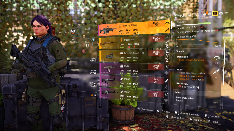 the division 2 weapon talents