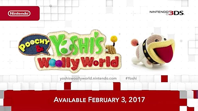Nintendo Direct splash screen announcing Yoshi's Wooly World 3DS.